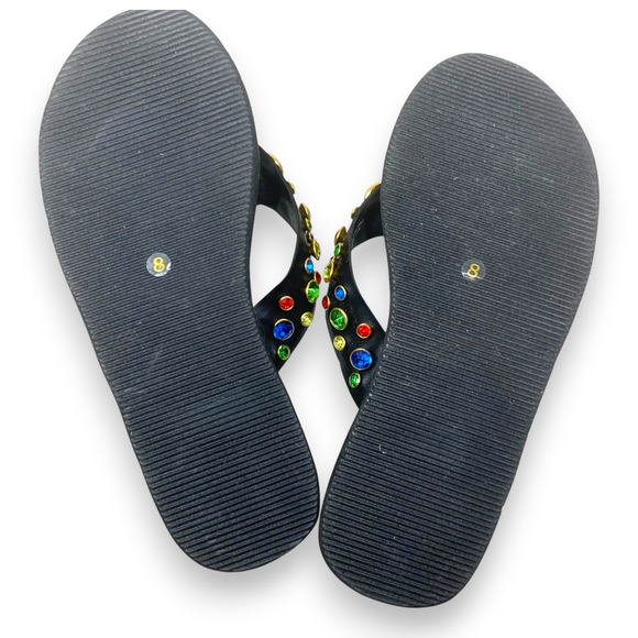 NEW Jeffrey Campbell Iconics Multicolor Jeweled Thong Flip Flop Sandals Sz 8 - Picture 7 of 7